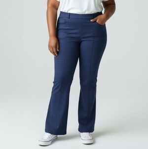 New Isaac Mizrahi Live! Collection Bootcut Pant In Navy Size 26W Petite ( Short)